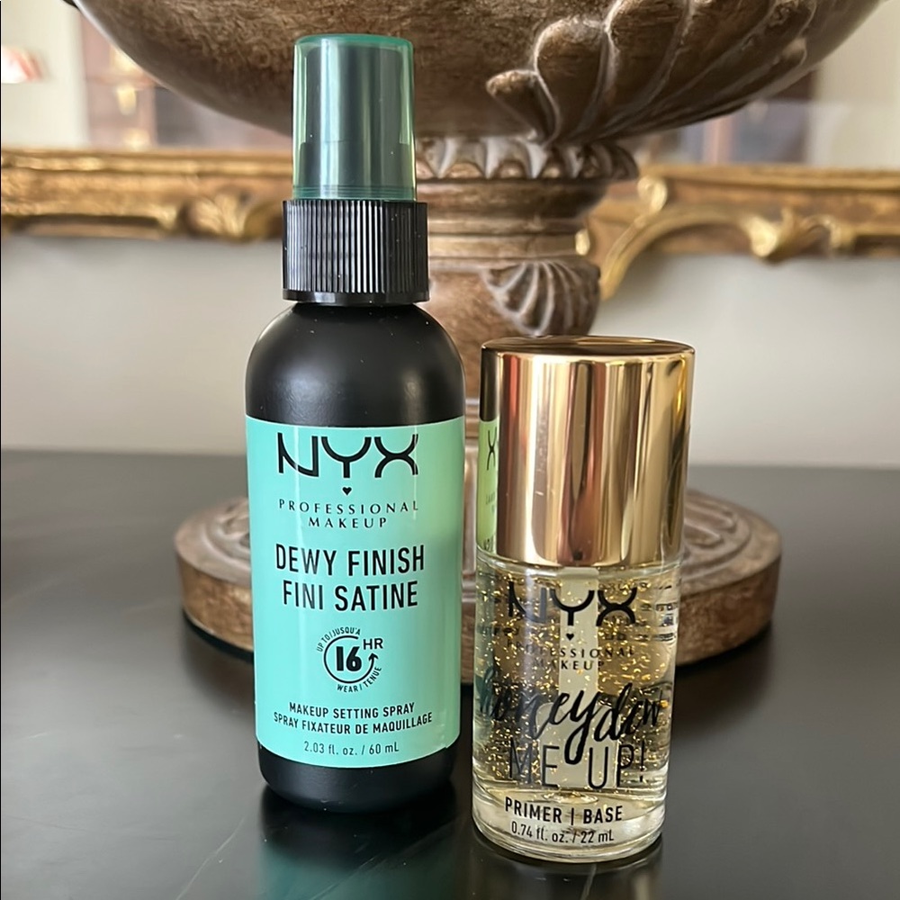 NYX Dewy Finish Setting Spray and Honeydew Me Up Primer Bundle